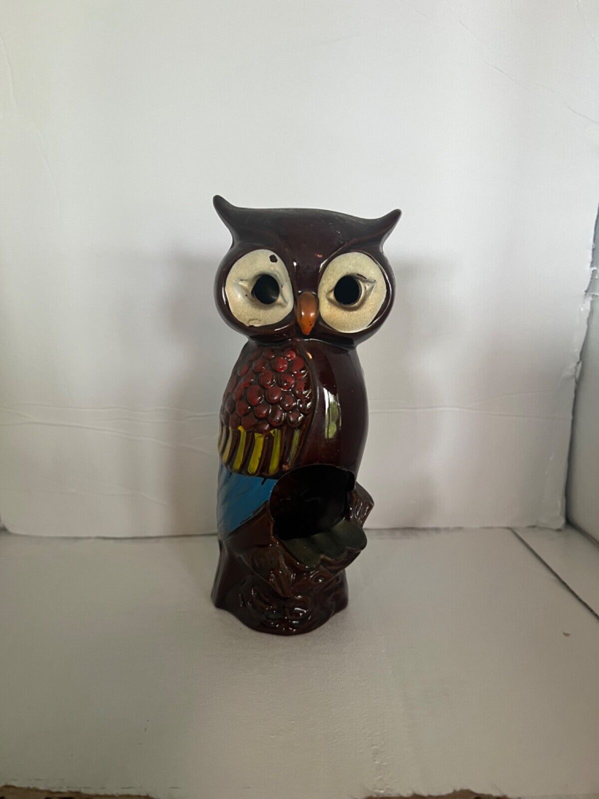 vintage redware owl ashtray