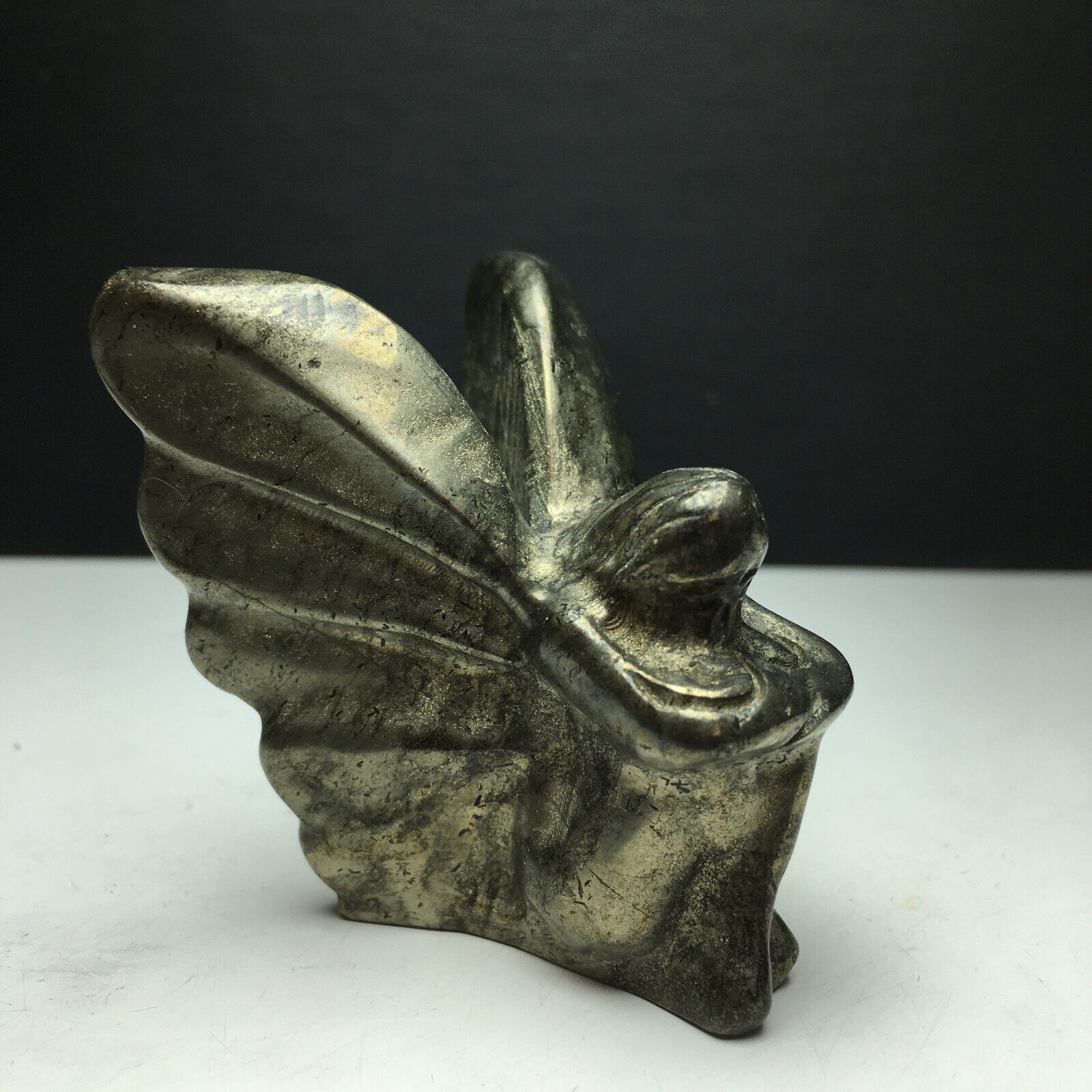 1pc Natural Crystal Specimen. PYRITE. Hand-carved. The Exquisite Fairy Butterfly