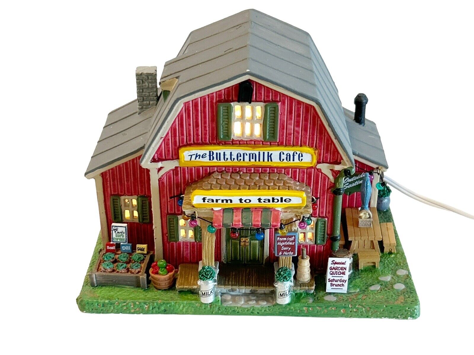 Lemax THE BUTTERMILK CAFE Lighted Christmas Village Building Box #85388