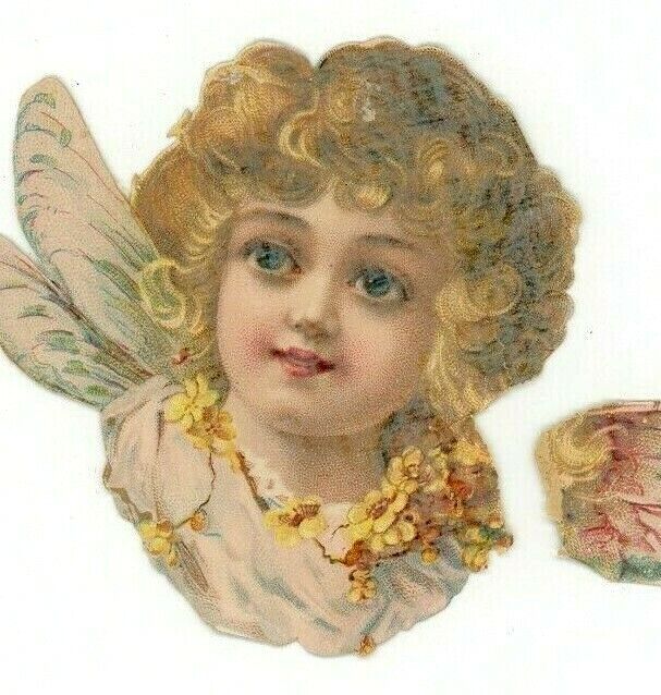 1880s-90s Victorian Die-Cut Beautiful Fairy Angel Fab P216
