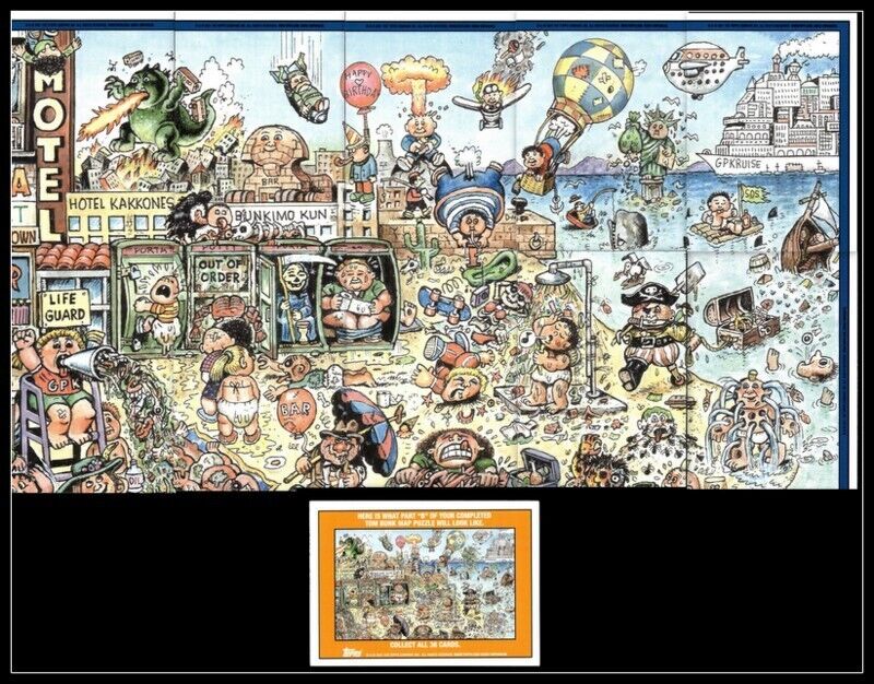 GPK Garbage Pail Kids GO ON VACATION Series Complete Part B Tom Bunk Map Puzzle