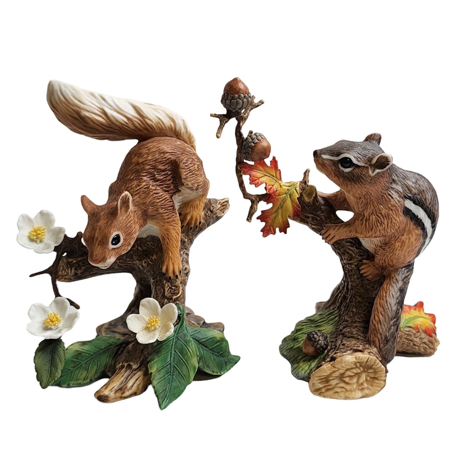 Vintage Lenox Red Squirrel And Eastern Chipmunk Figurines 1989/91 Lot of 2