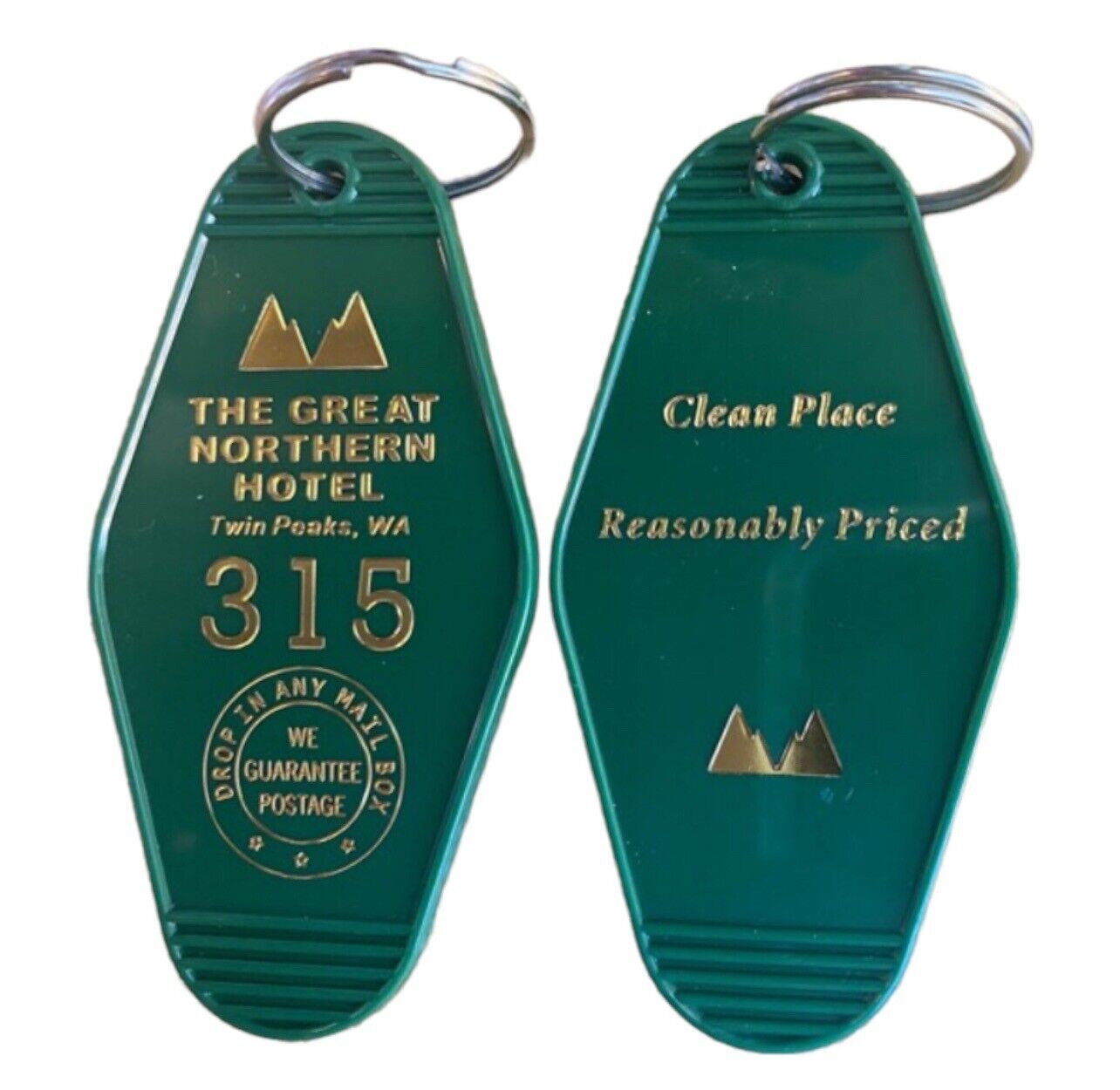Mountain version –GREAT NORTHERN Twin Peaks inspired keytag SHIPS FROM USA
