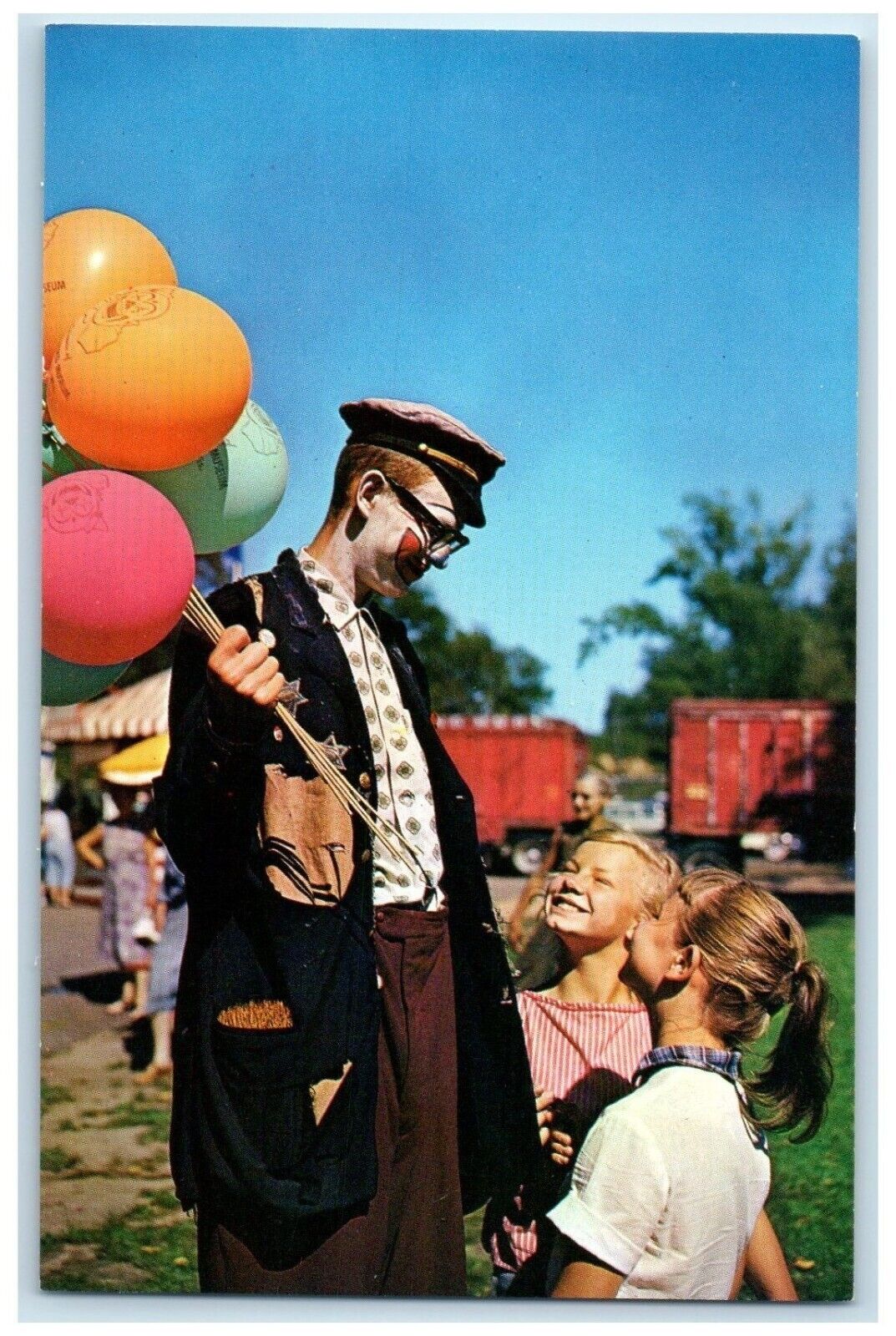 c1960 Clown Circus World Museum Illusion Baraboo Wisconsin WI Vintage Postcard