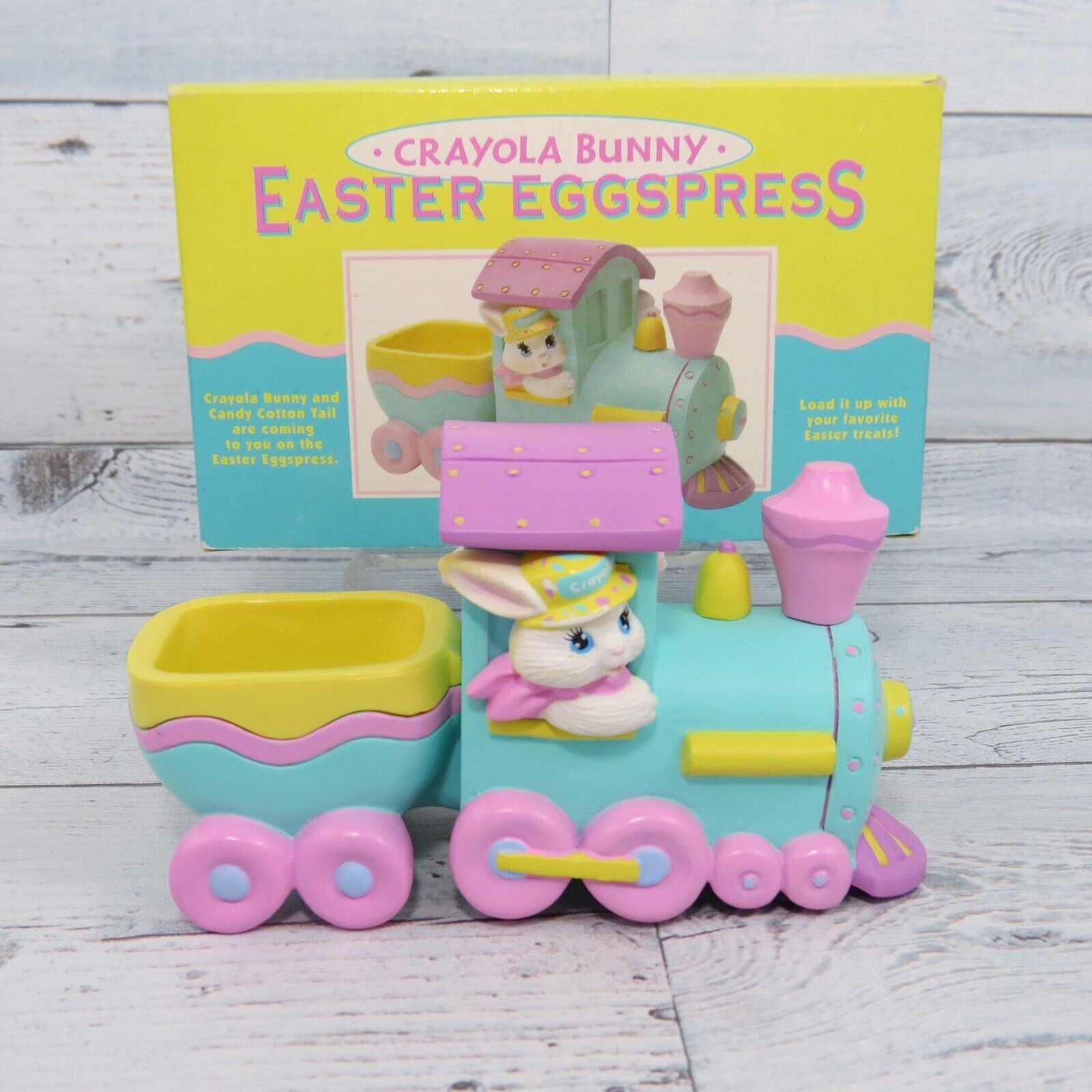 Vintage Hallmark Crayola Bunny Easter Eggspress Train Figurine 1993