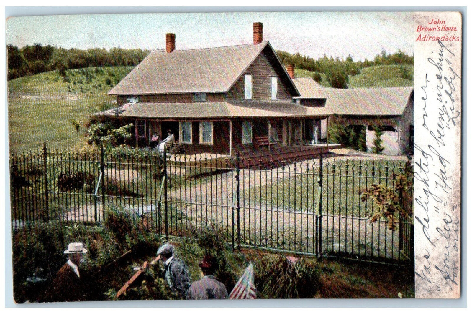 c1905 John Brown\'s House Adirondacks New York NY Vintage Posted Postcard