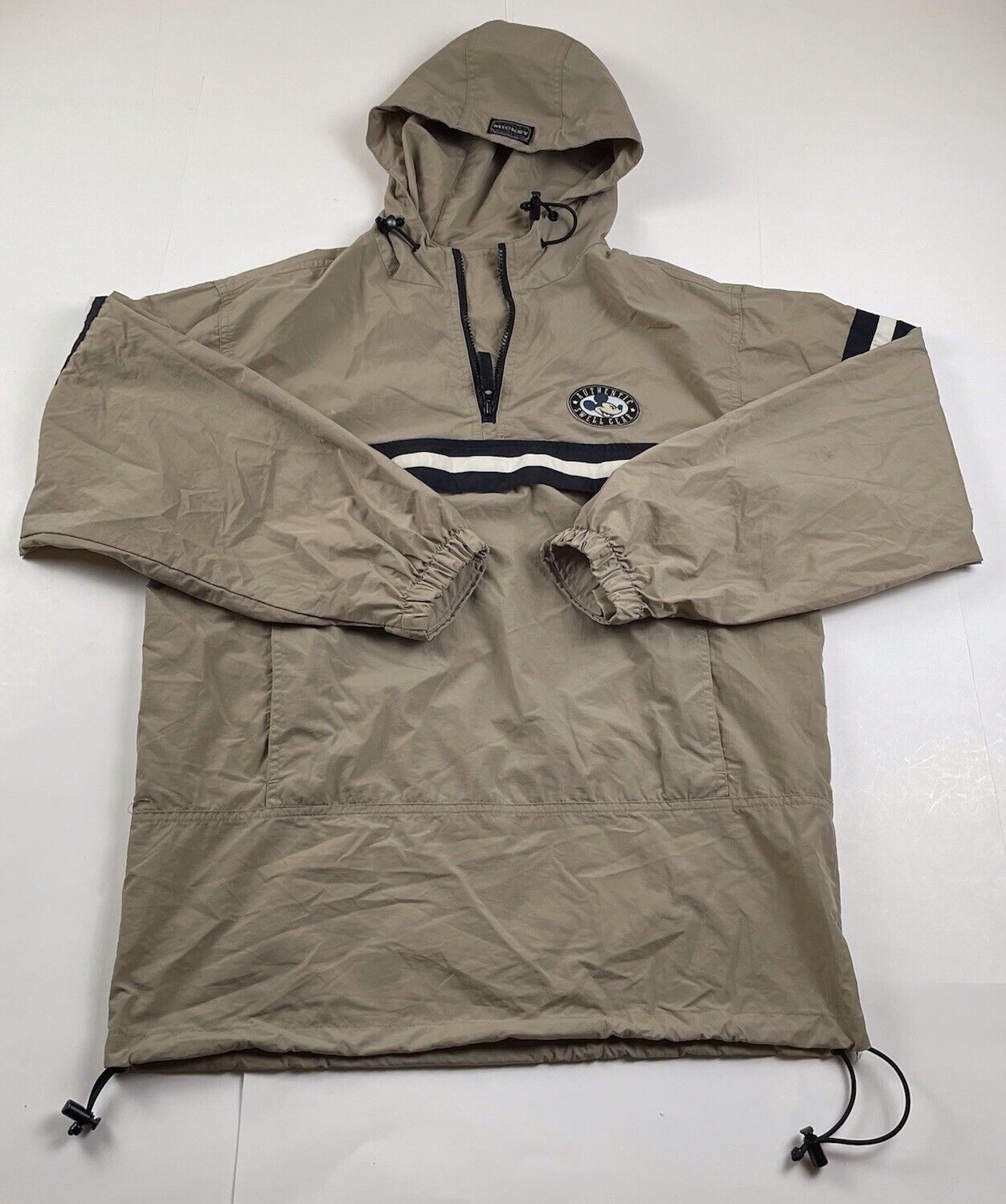Vtg Disney catalog Mickey Mouse Beige pullover windbreaker Anorak jacket sz XS/S