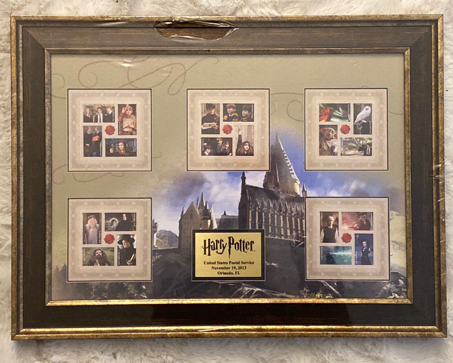 Rare Harry Potter Usps 2013 Rare Le Framed Collectors Stamp Art Set Brand New
