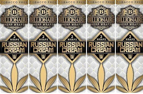 Billionaire H. Natural Wraps Rolling Papers Russian Cream (10 Wraps Total)