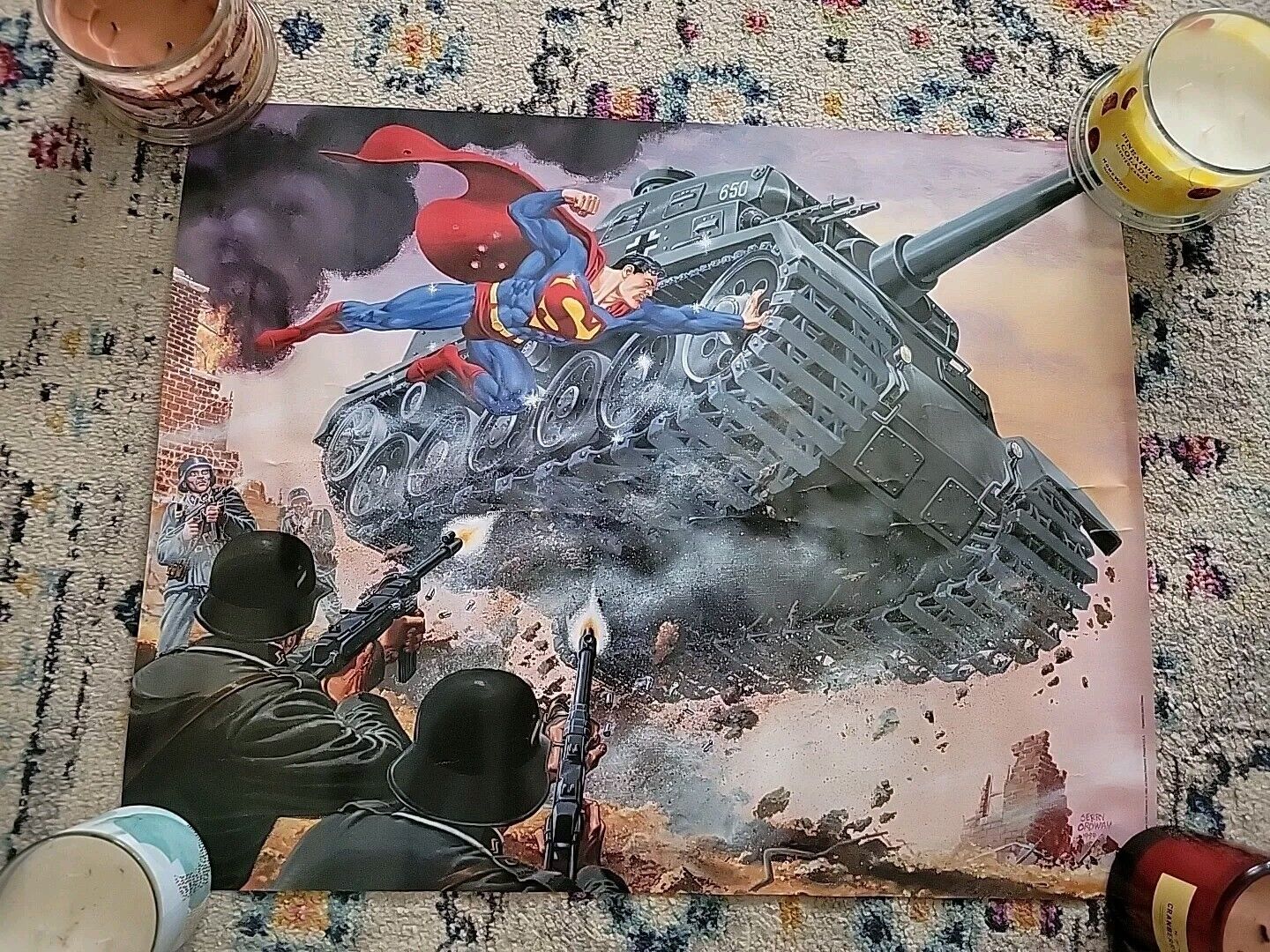 VTG 1990 DC Comics “Superman at War” Poster Jerry Ordway. 22x28 ,Read