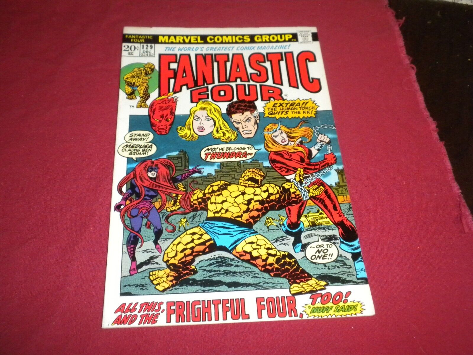 BX8 Fantastic Four #129 marvel 1972 comic 7.0 bronze age 1ST THUNDRA SEE STORE