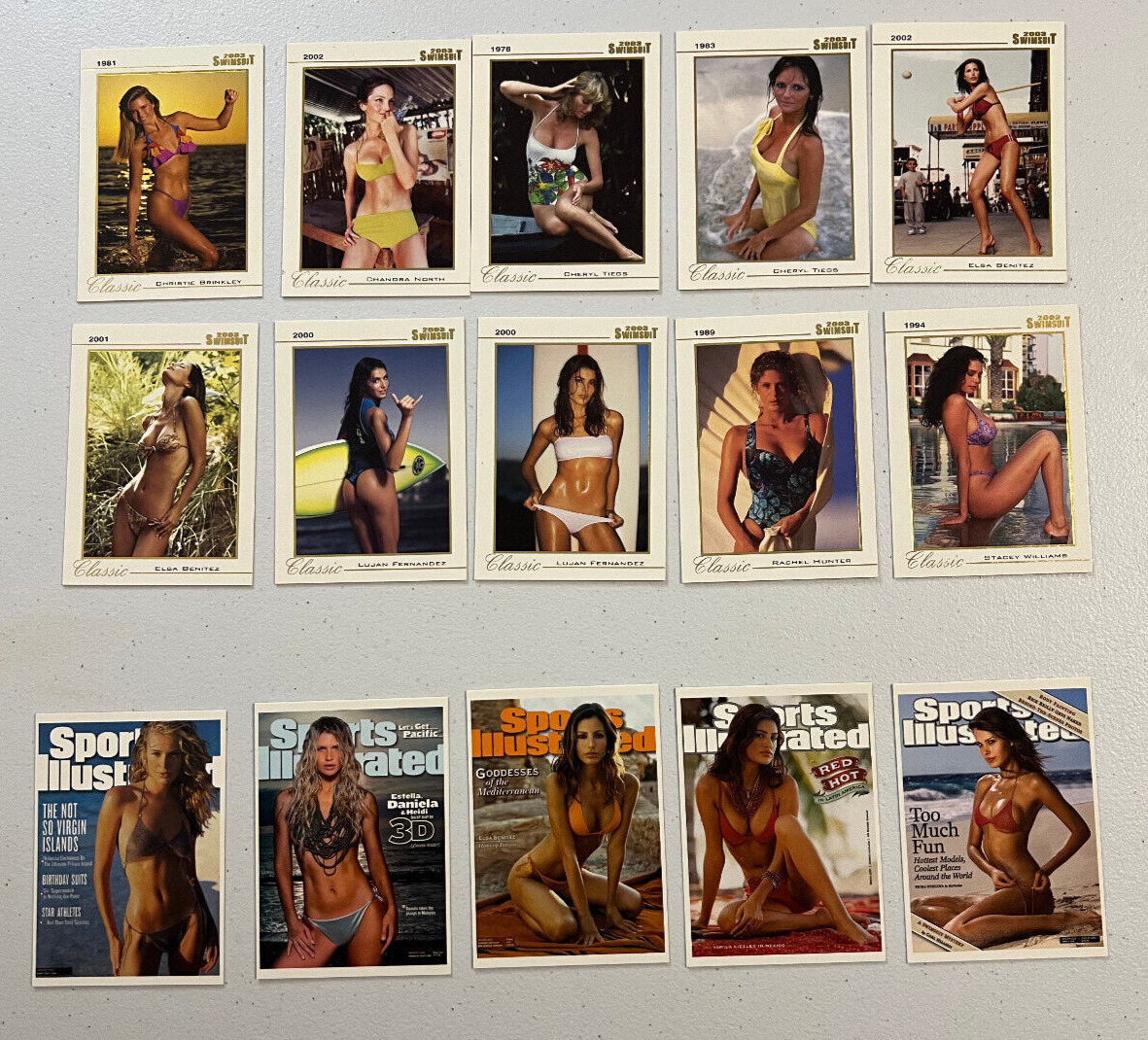 2003 Sports Illustrated Swimsuit Cover 1-5 & Classic 1-10 Complete Set Card