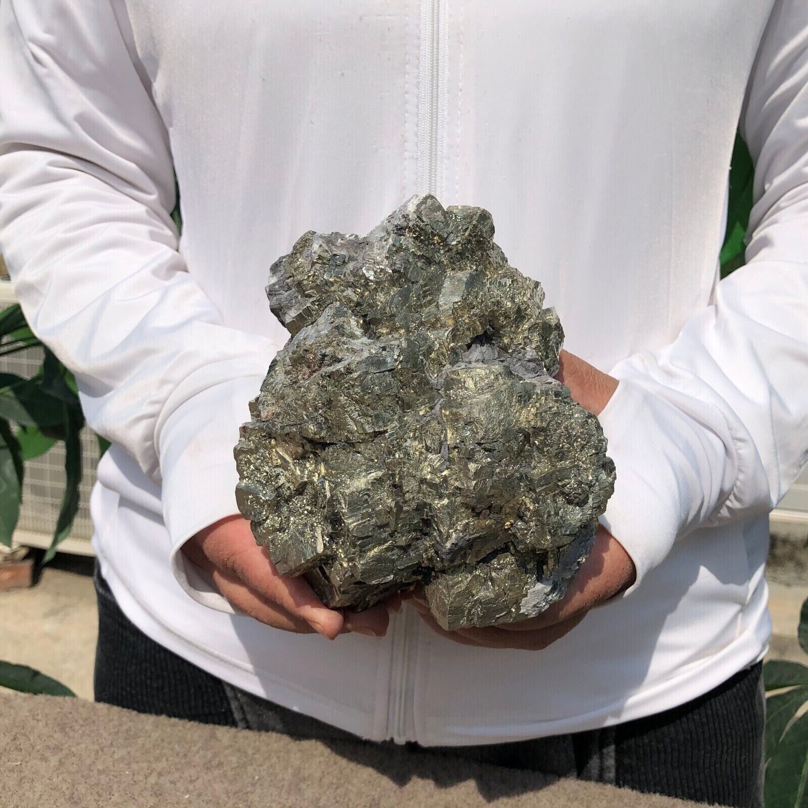 5.8 LB Natural Raw Pyrite Quartz Crystal Cluster Mineral Specimen Healing