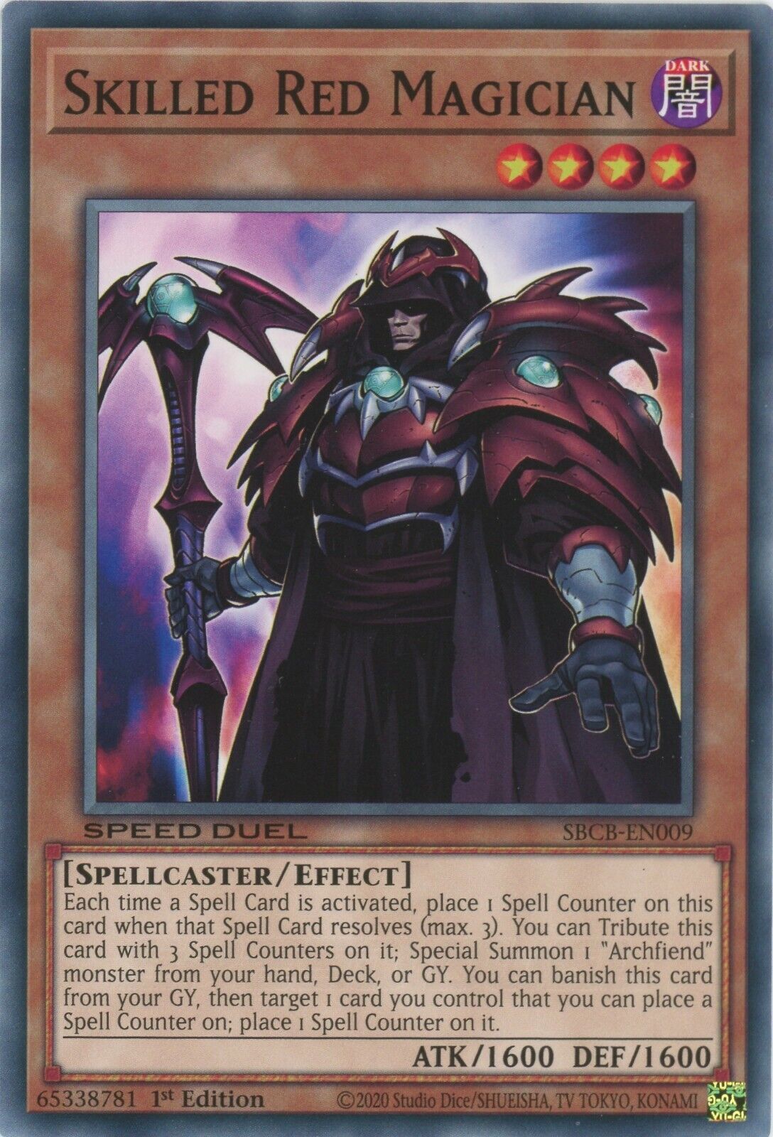 Yugioh Skilled Red Magician SBCB-EN009 Common Speed Duel Mint Condition x3 