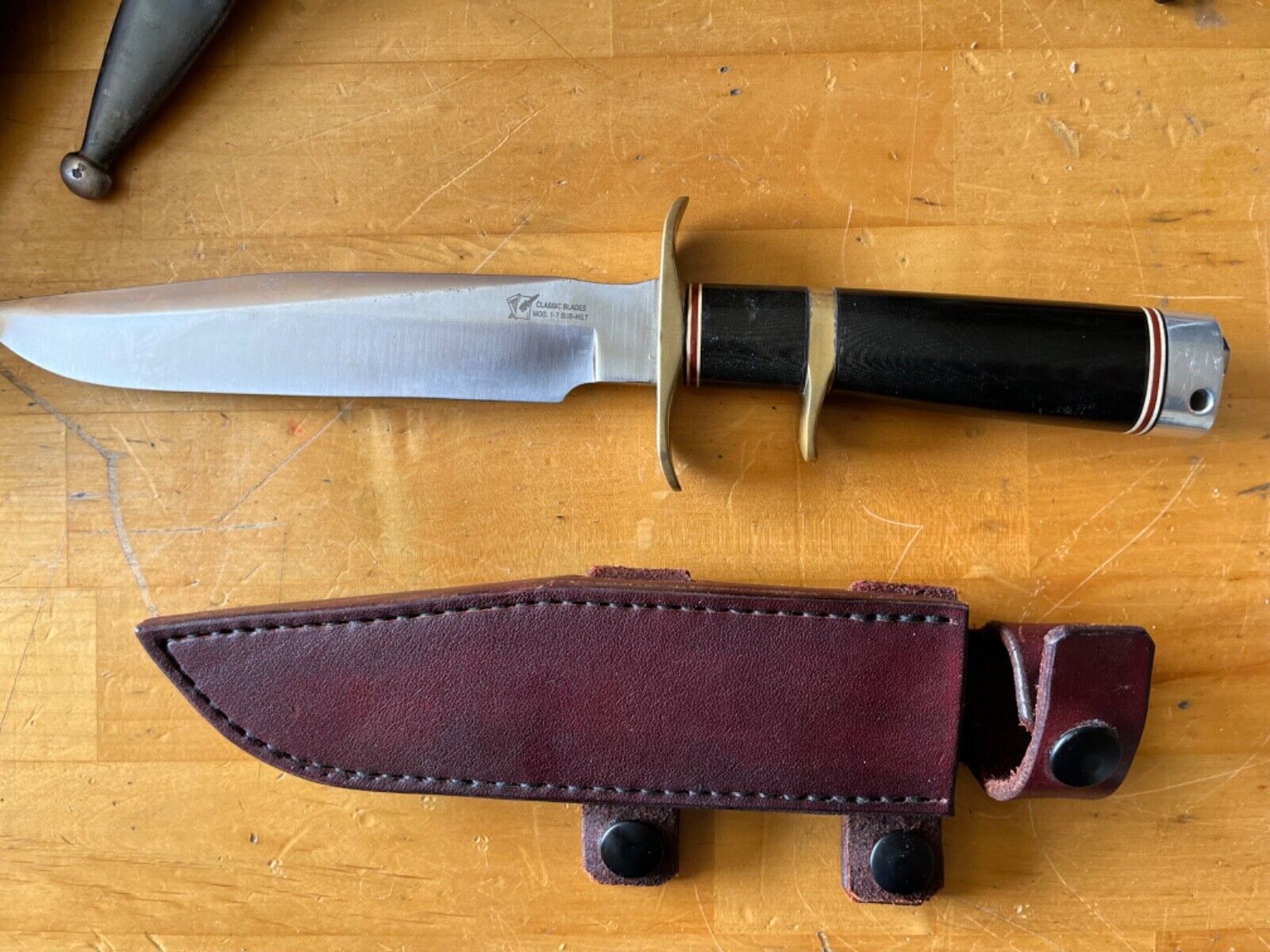 BLACKJACK KNIVES MODEL 1-7 SUB-HILT with Leather Sheath