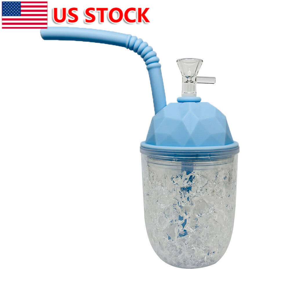 8.6 inch Frozen Cup Water Pipe Silicone Smoking Hookah Shisha Pipe + Glass Bowl