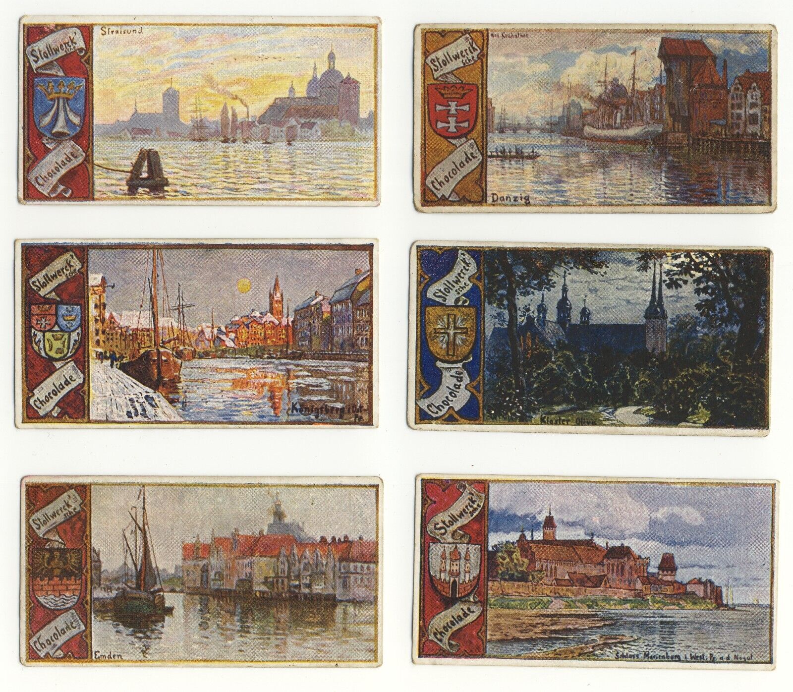 Stollwerck 1900 Group 191 North German Cities set of 6 cards VG