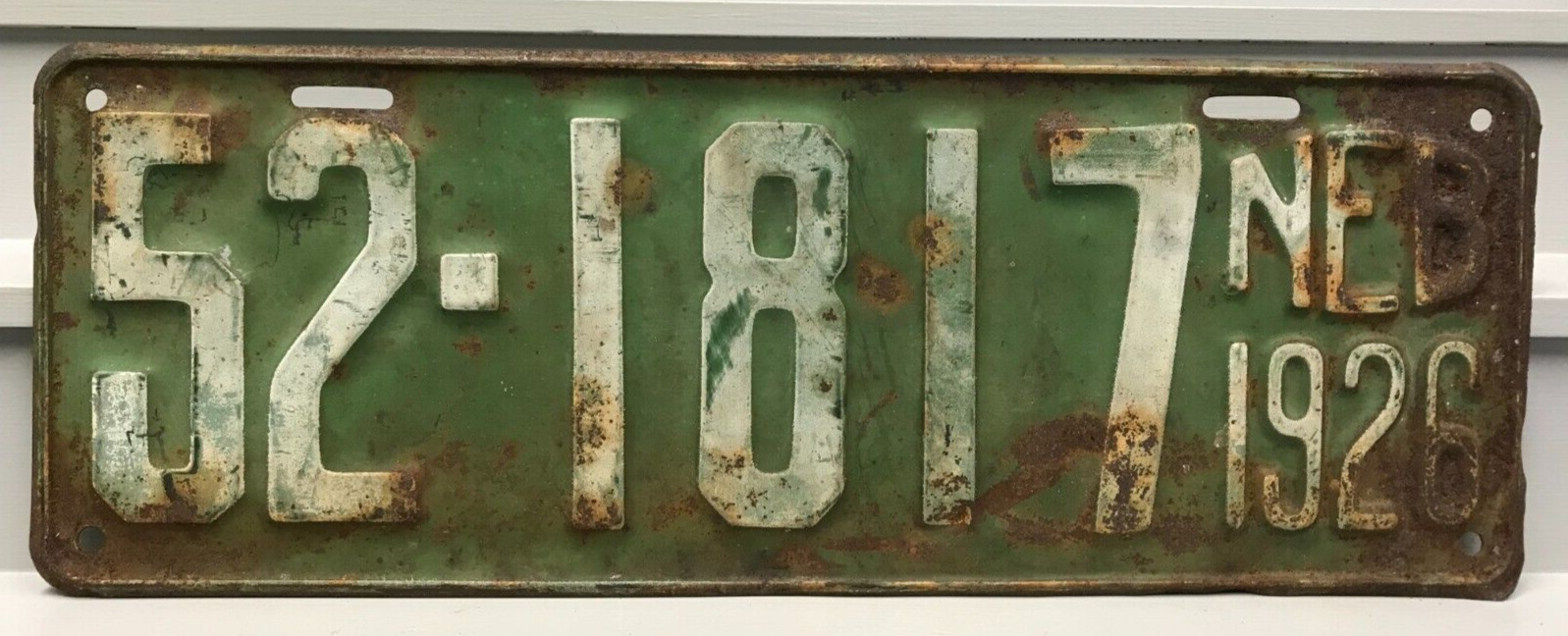 1926 Nebraska License Plate 52-1817