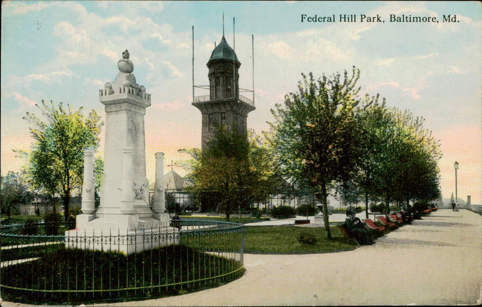Postcard: DB Federal Hill Park, Baltimore, Md.