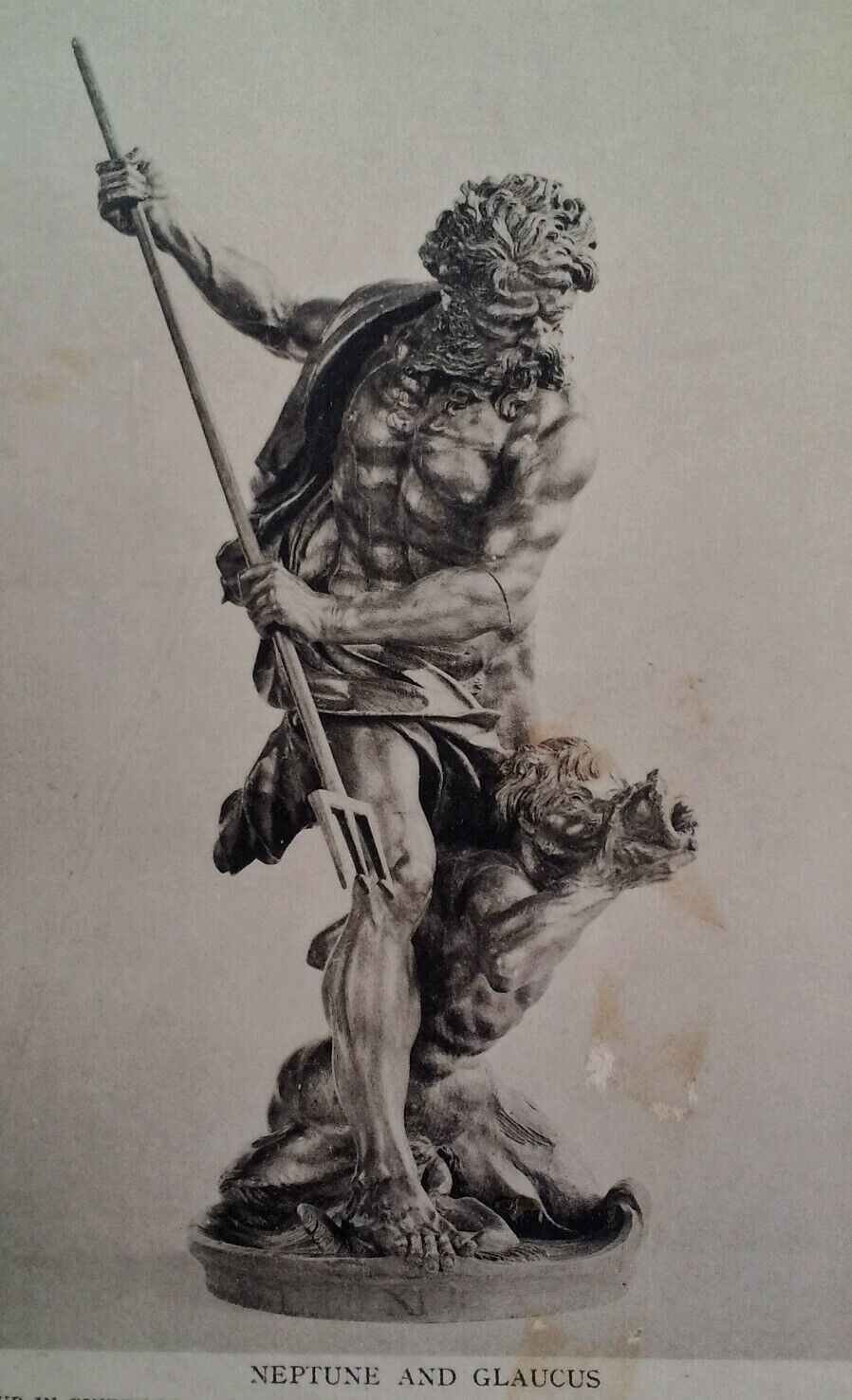 London UK Antique Postcard Early 1900s Victoria Museum Neptune and Glaucus 