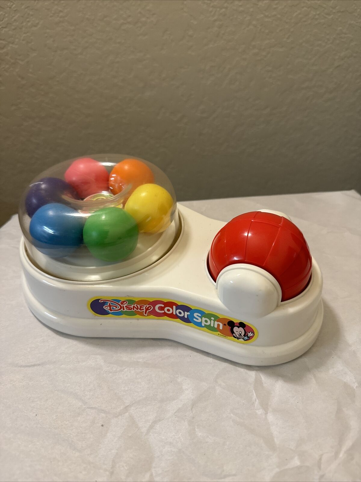 Vintage 1986 Disney Color Spin Mickey Mouse Mutli Colored Balls Toy Mattel Works