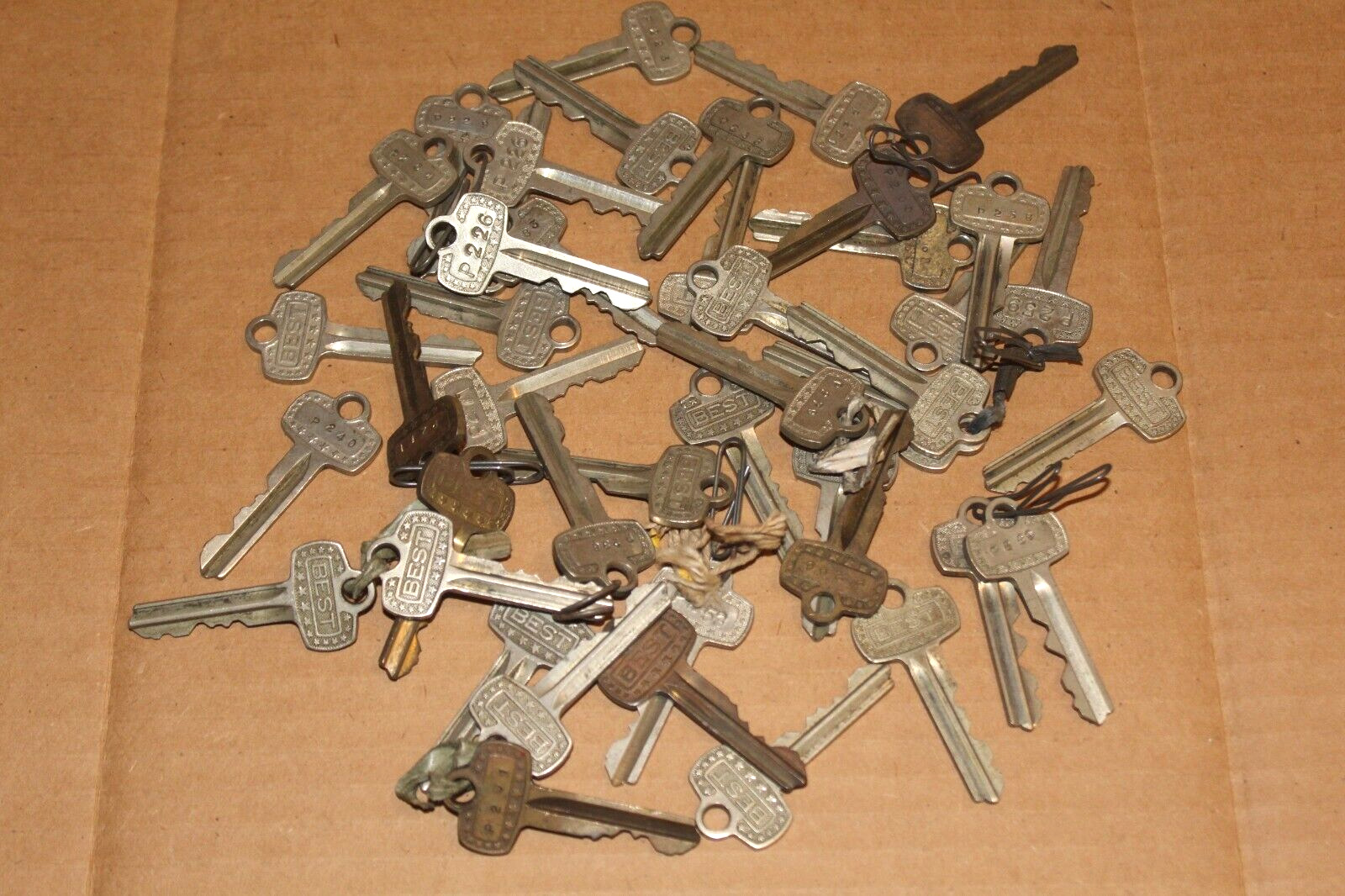 Lot of 44 Vintage Best Lock Old Brass Star Keys