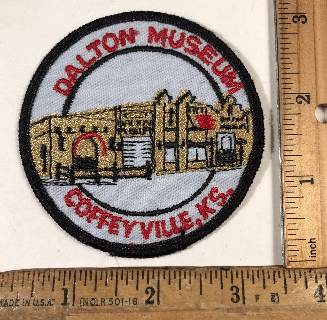 Vintage Dalton Defenders Museum Patch Coffeyville Kansas Travel Souvenir