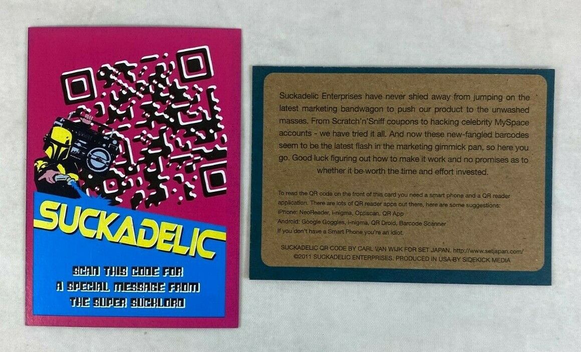 CHEAP PROMO CARD: SUCKADELIC QR CODE (Sidekick Publishing 2011) NO#