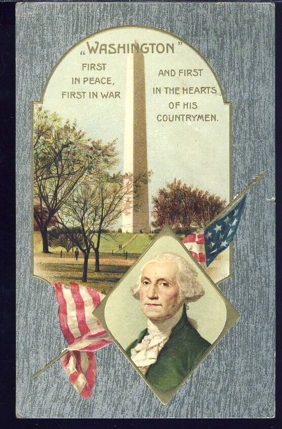 VTG Postcard George Washington, First in Peace First in War. Patriotic