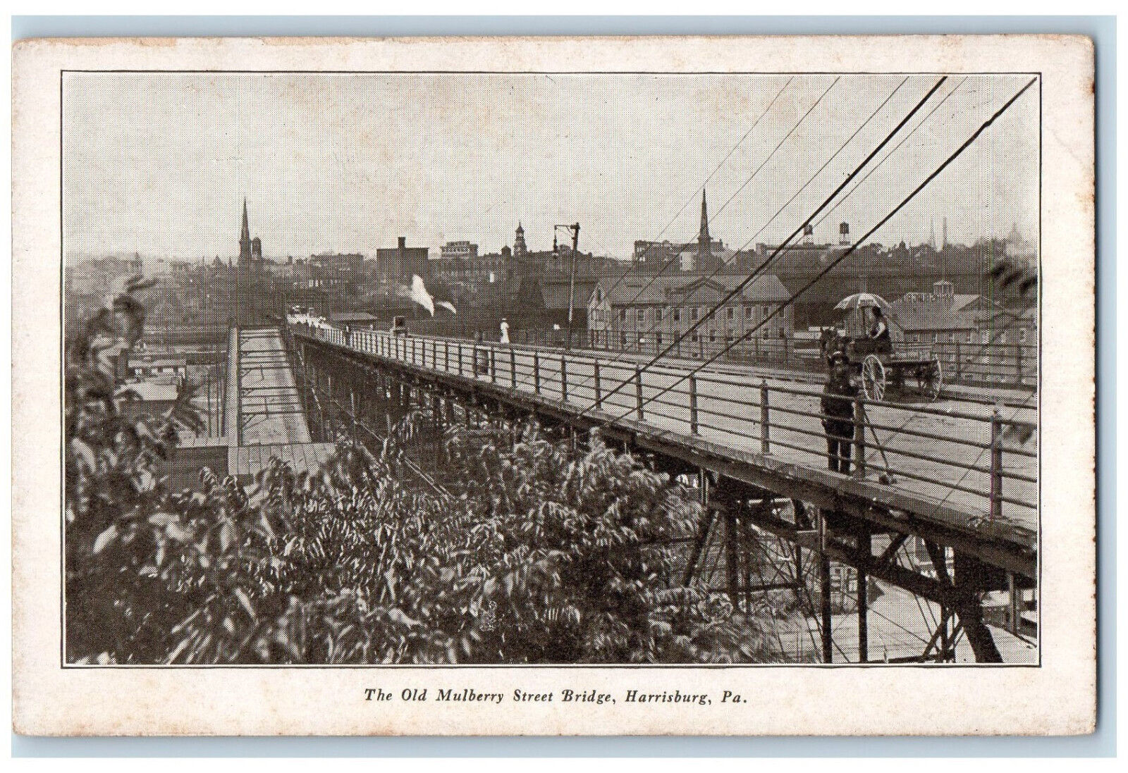 c1905 The Old Mulberry Street Bridge Harrisburg Pennsylvania PA Postcard