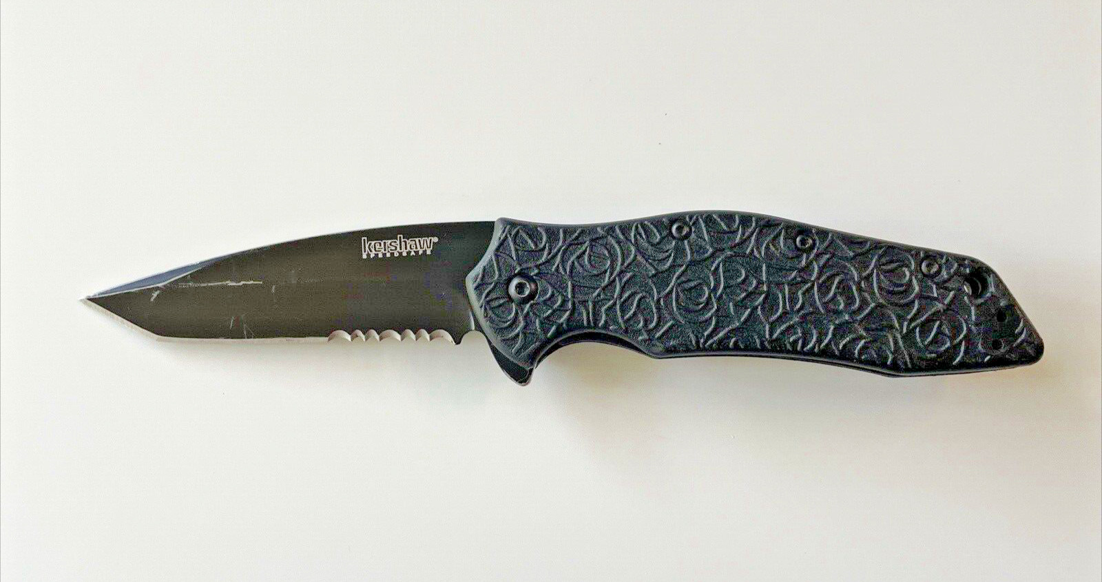 Kershaw 1835TBLKST Kuro Tanto Folding Knife