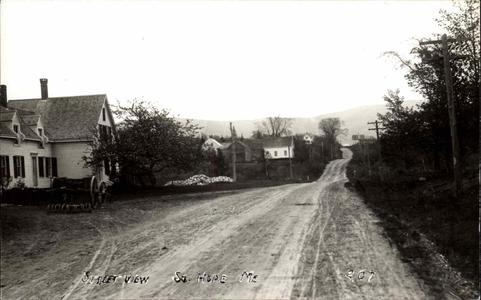 South Hope Maine ME Street View c1910 - 1950s-60s REISSUE Real Photo Postcard