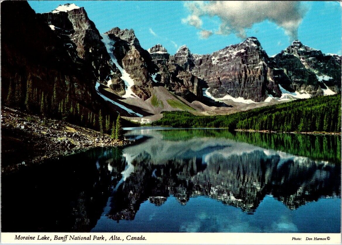 Canada Moraine Lake Banff National Park Alta Ten Peaks View Vintage Postcard