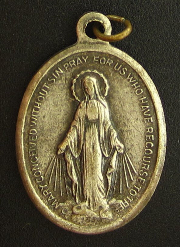 Vintage Mary Miraculous Medal Religious Holy Catholic