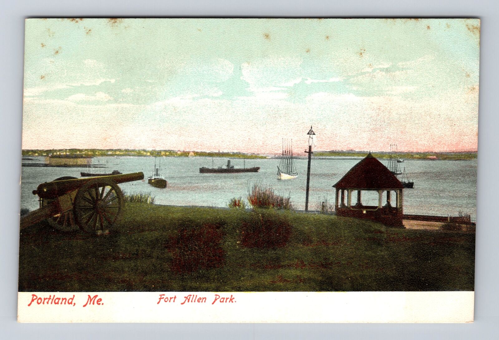 Portland ME-Maine, Fort Allen Park, Antique, Vintage Souvenir Postcard