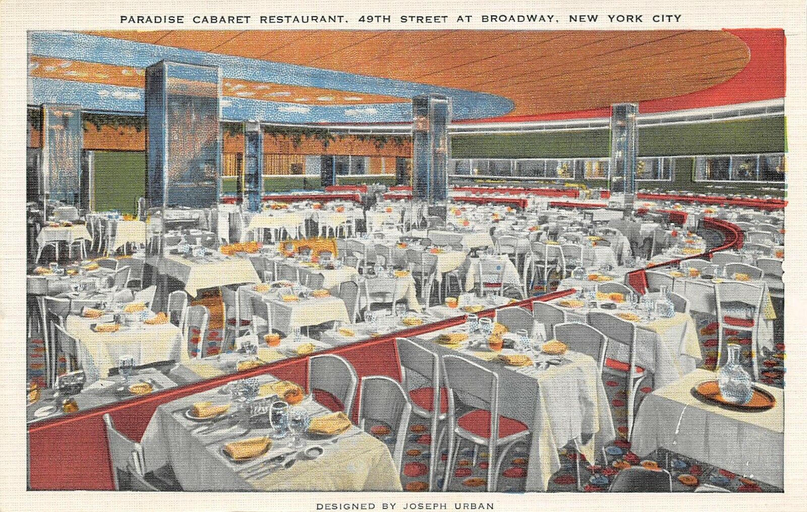 The Paradise Cabaret Restaurant  Interior View  NYC,NY  Vtg 1920\'s Postcard 