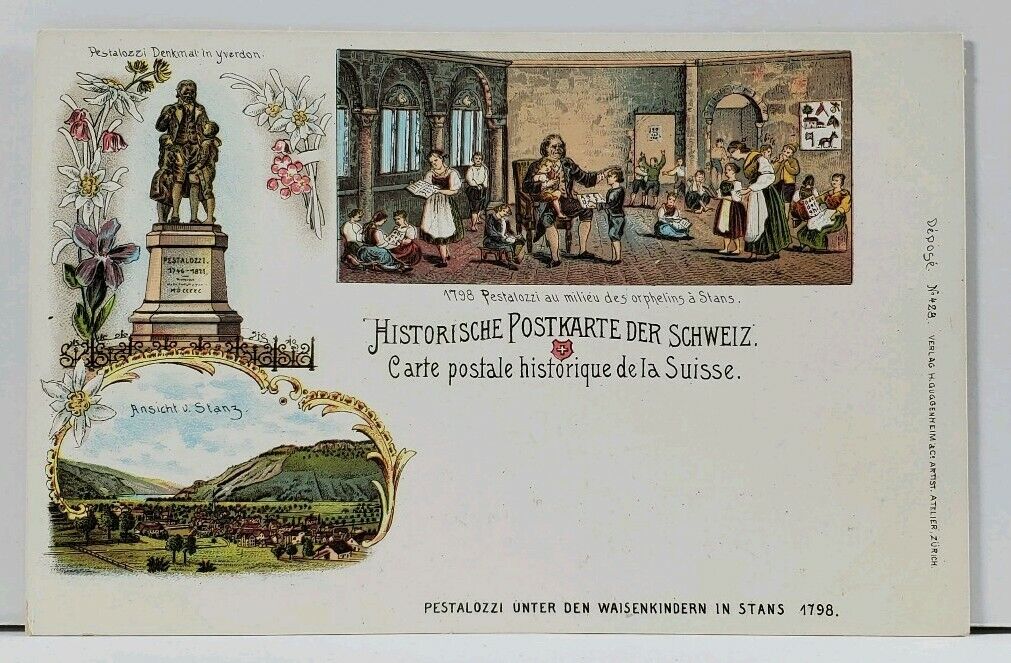 Suisse Historic Switzerland c1898 PESTALOZZI ORPHELINS STANS no. 428 Postcard L7