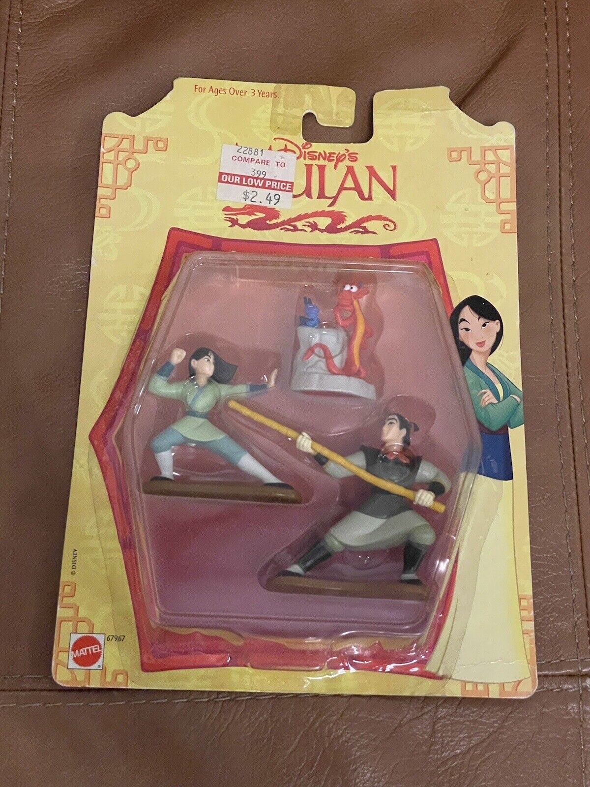 Rare Disney\'s Mulan Collectibles figures 3-pack Mulan, Mushu & Cri-kee, Li Shang