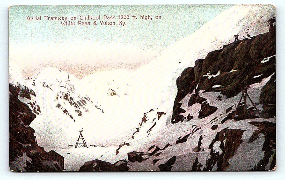 CHILCOOT PASS, AK Alaska ~ AERIAL TRAMWAY White Pass & Yukon Railway  Postcard
