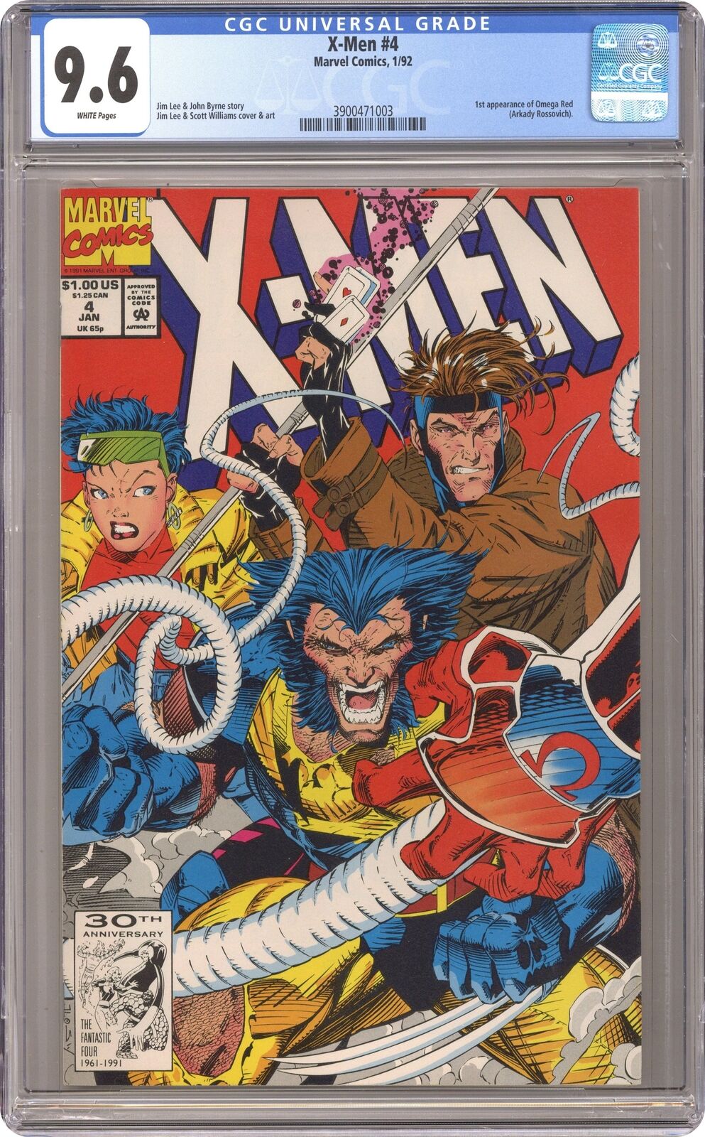 X-Men #4D CGC 9.6 1992 3900471003 1st app. Omega Red