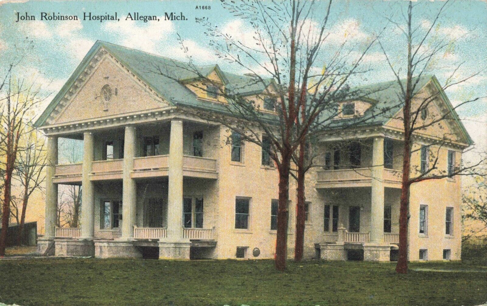 Allegan MI Michigan, John Robinson Hospital, Al Capone, Vintage Postcard