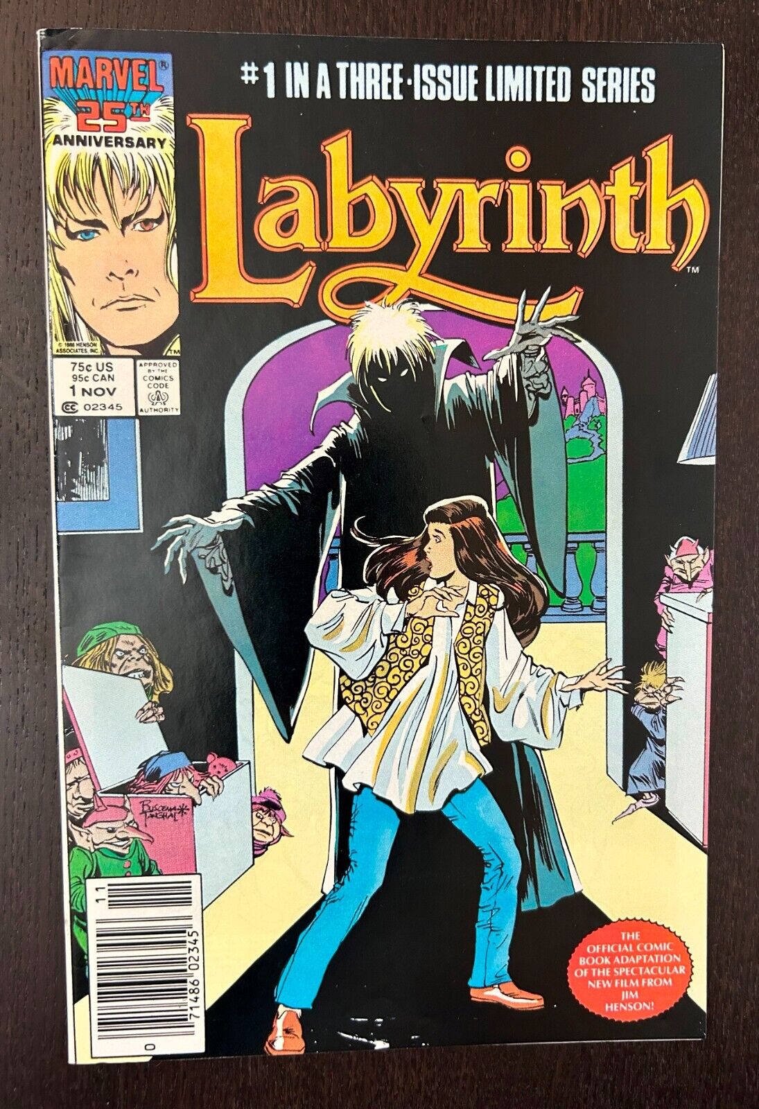 LABYRINTH #1 (Marvel Comics 1986) -- NEWSSTAND Variant -- David Bowie -- VF-