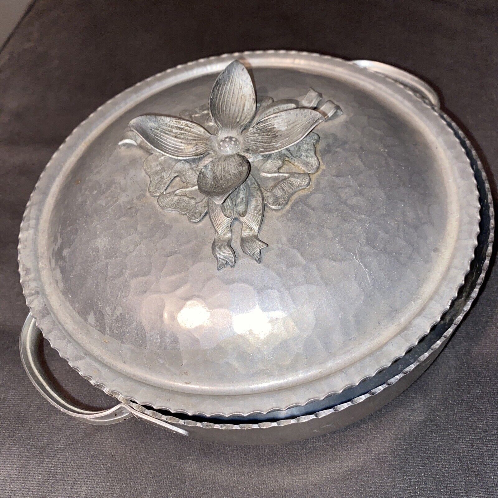 1950’s Hand Wrought Hammered Lidded Dish