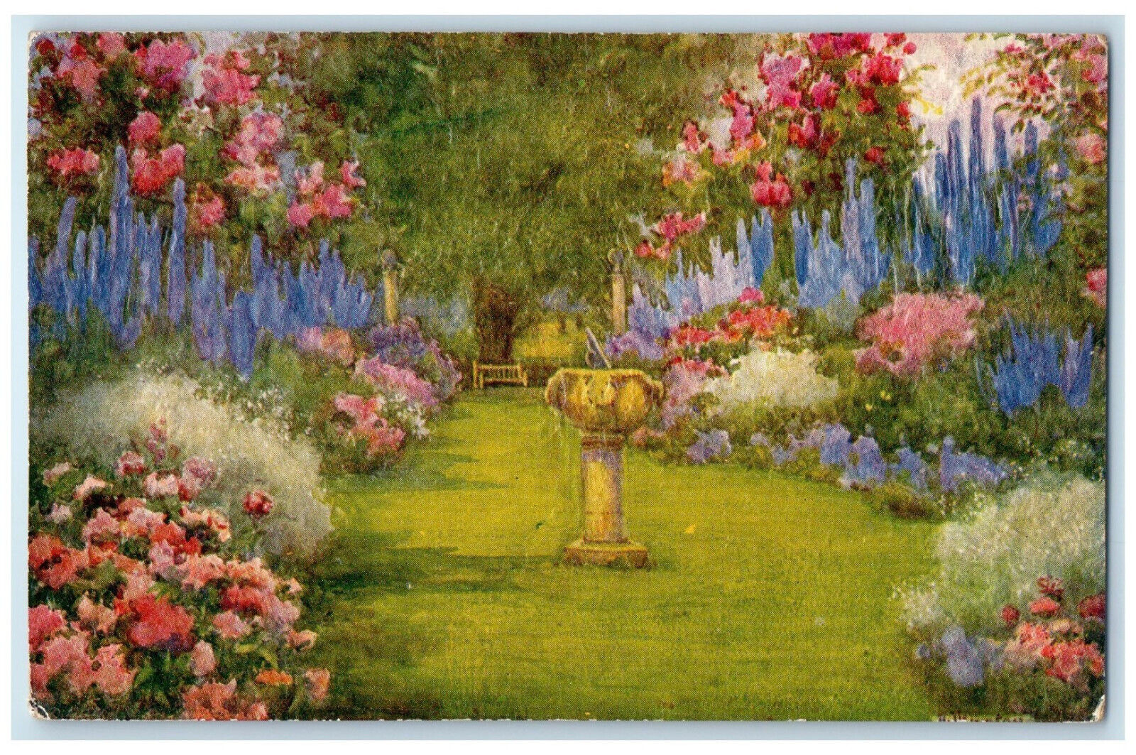 c1910 All in a Garden Fair Embossed Unposted Oilette Tuck Art Postcard