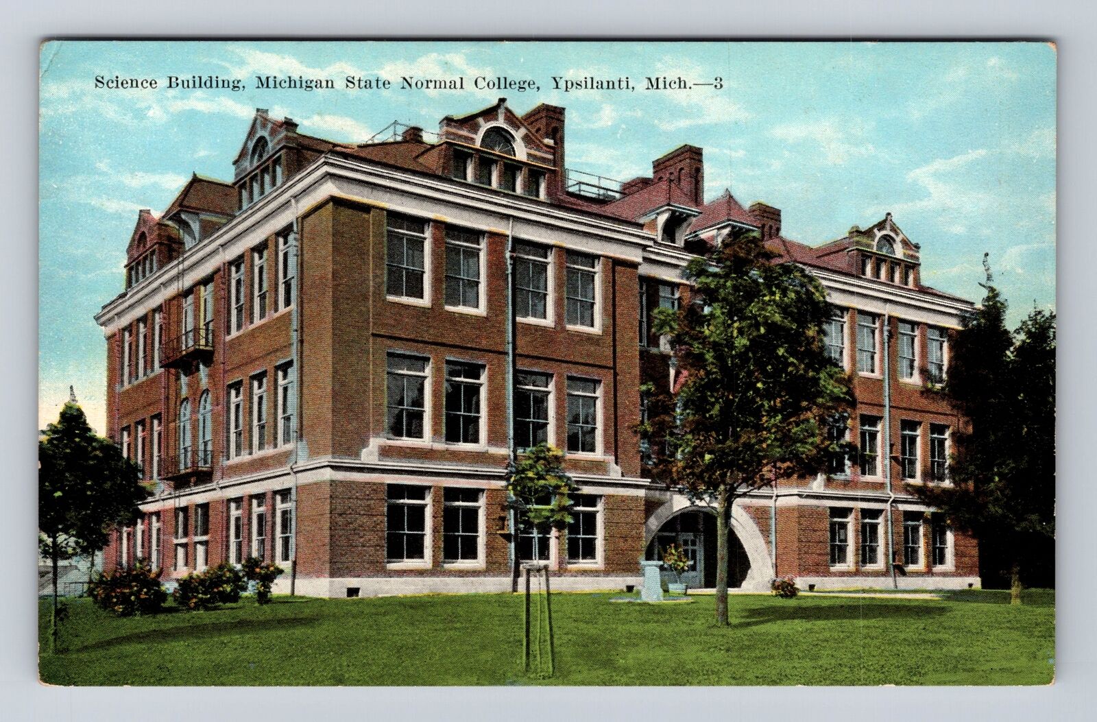 Ypsilanti MI-Michigan, Michigan St Normal College Science Bldg. Vintage Postcard