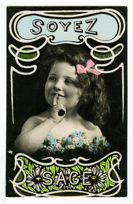 c 1910 Vintage child Cute DARLING LITTLE GIRL antique photo postcard