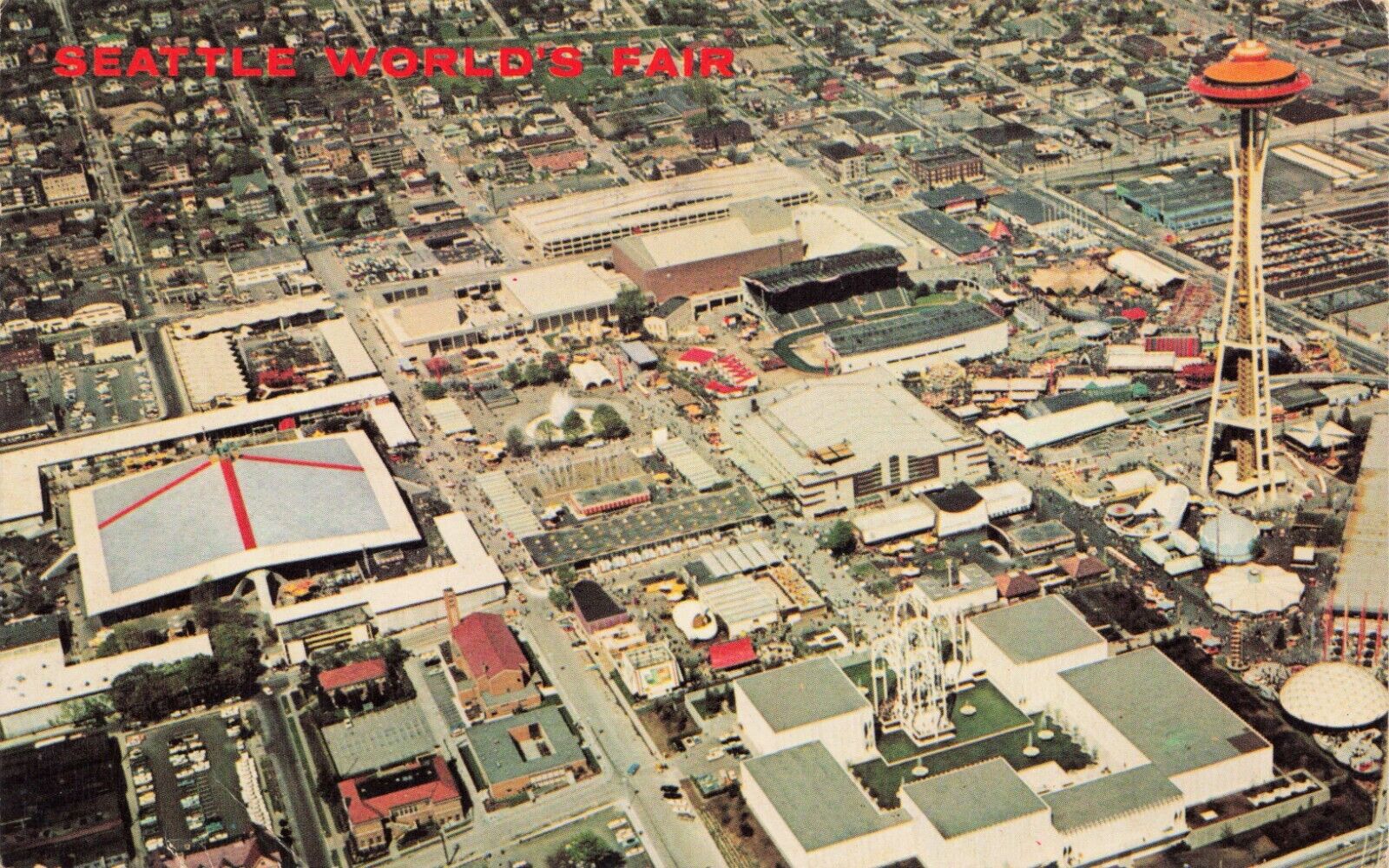 Seattle World\'s Fair Aerial View Vintage Standard Postcard Posted 1962