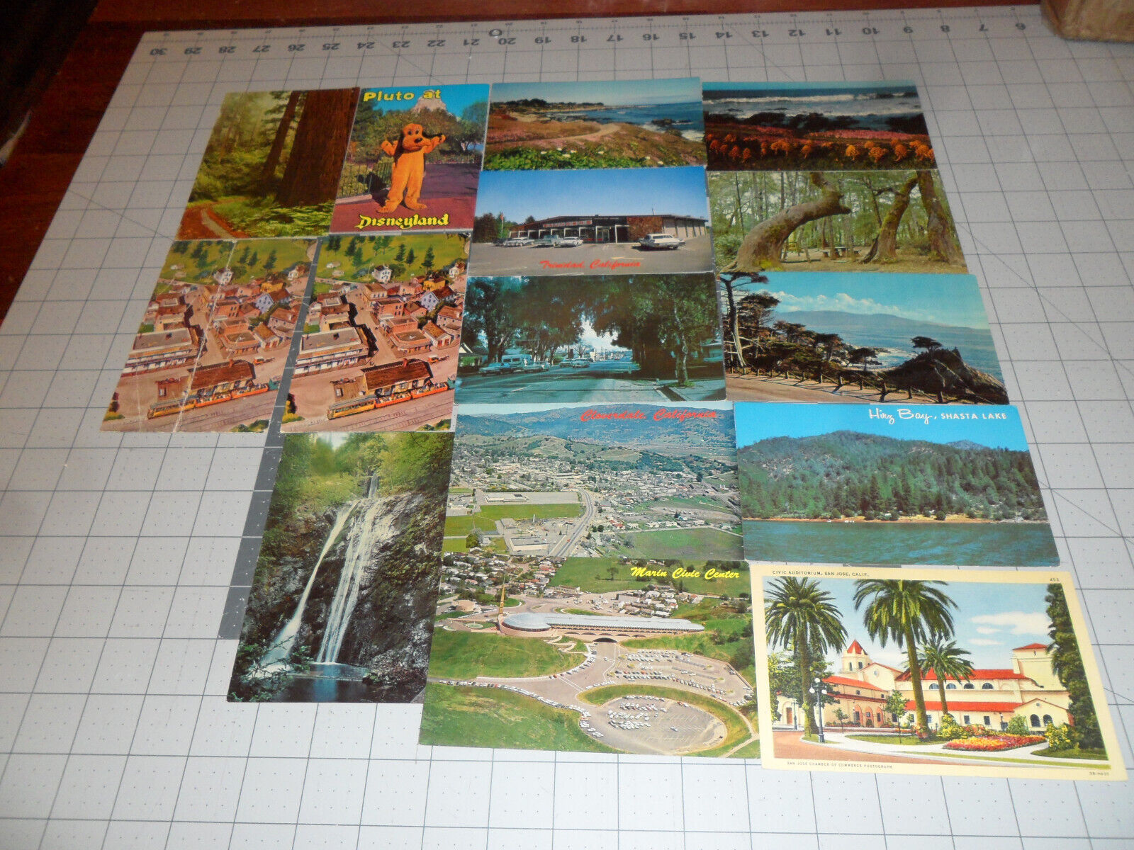 Lot  of 15 Vintage Postcards from California Disneyland Shasta Lake San Jose