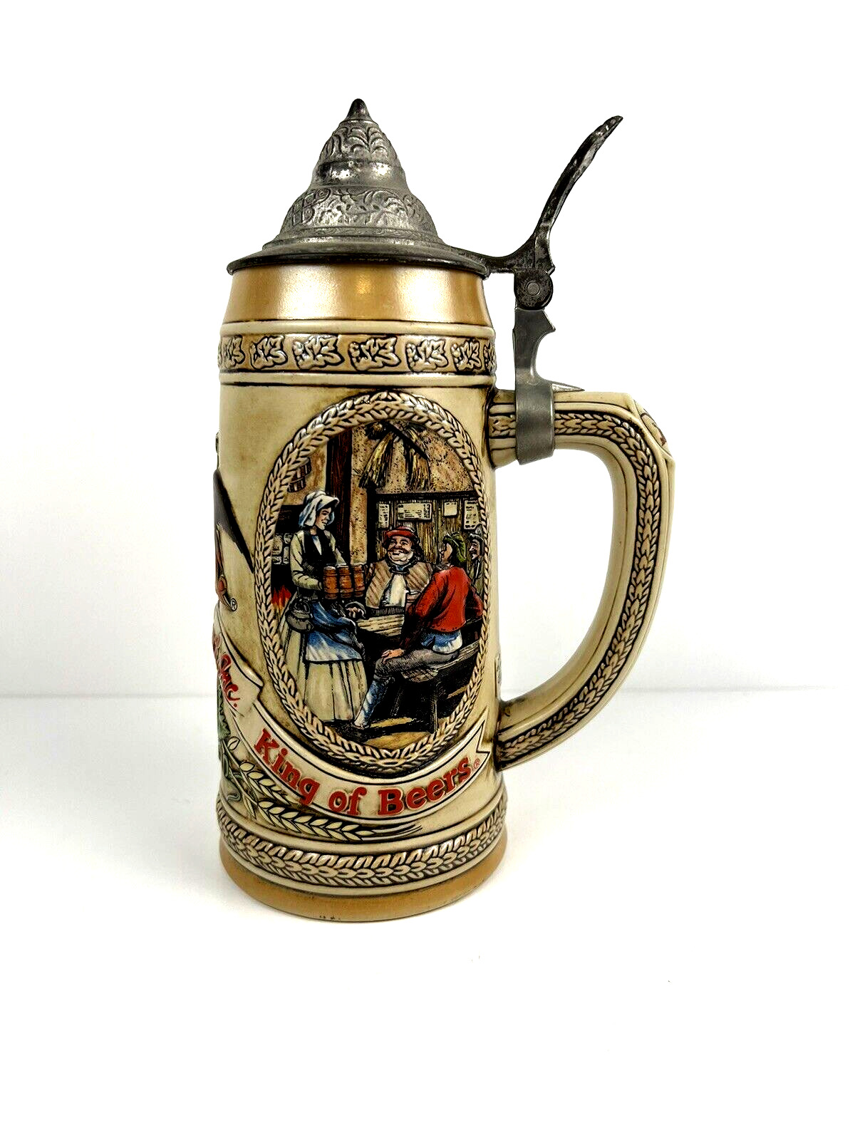 BUDWEISER Anheuser - Busch King of Beers Lidded K Series 09574 Tavern Stein