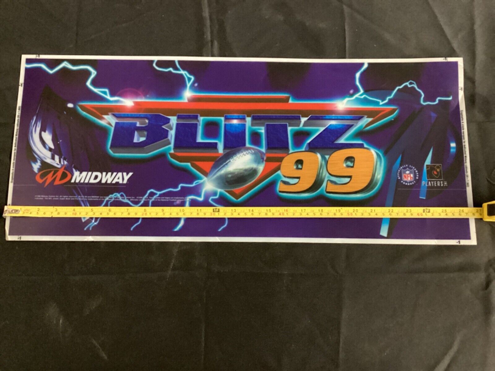 NFL Blitz 99 Arcade Game Marquee Translite Damaged